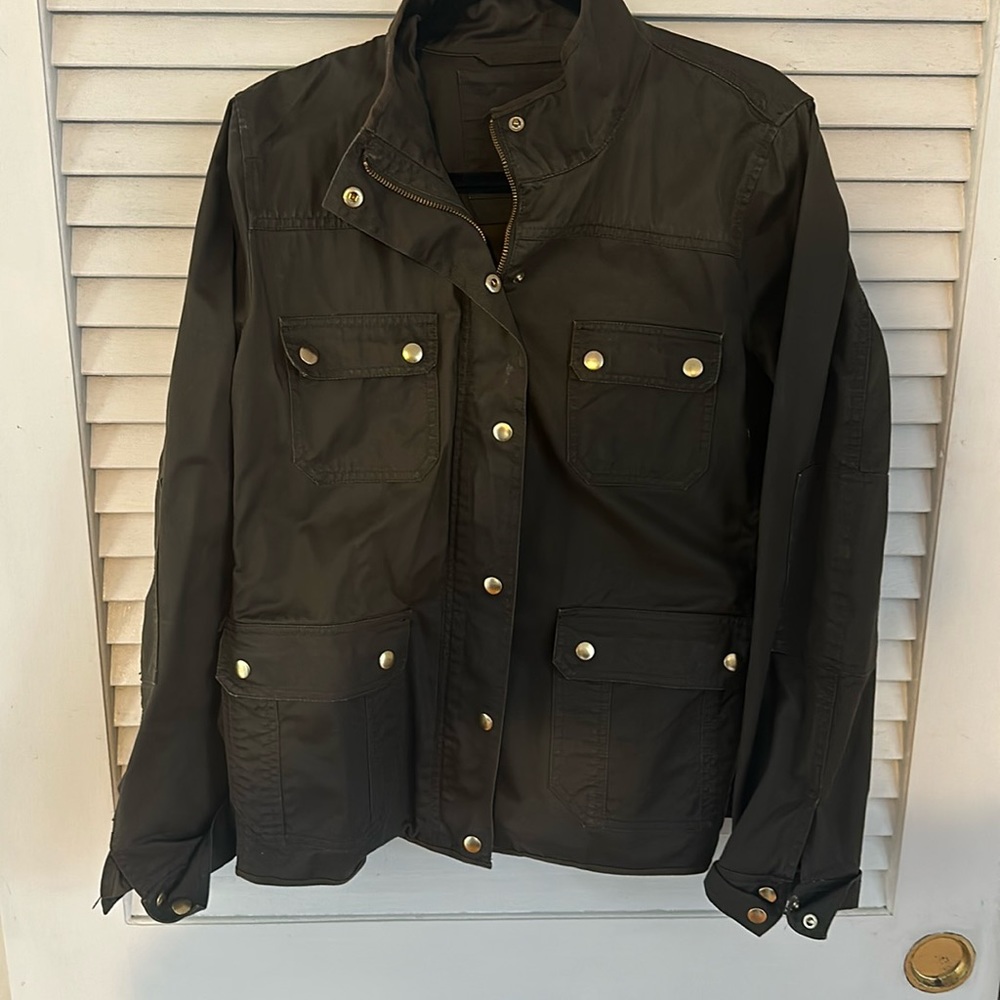 Jcrew LT olive canvas jacket gold buttons. Last year stock